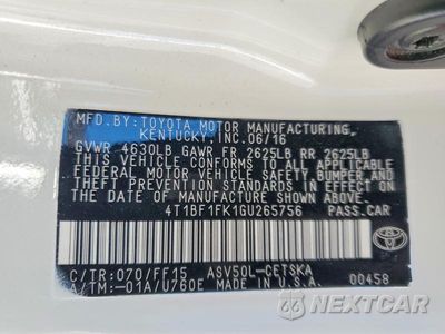 Zdjęcie 12 z 12 samochodu: 2016 TOYOTA CAMRY SE VIN:4T1BF1FK1GU265756 - miniatura