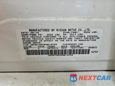 Zdjęcie 12 z 12 samochodu: 2015 INFINITI Q50 BASE VIN:JN1BV7AR3FM418749 - miniatura