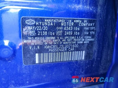 Zdjęcie 12 z 12 samochodu: 2020 HYUNDAI IONIQ LIMITED VIN:KMHC85LJ3LU071600 - miniatura