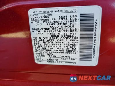 Zdjęcie 13 z 13 samochodu: 2009 NISSAN ROGUE S VIN:JN8AS58V49W186832 - miniatura