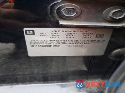 Zdjęcie 12 z 12 samochodu: 2013 CHEVROLET MALIBU LS VIN:1G11B5SA2DU109861 - miniatura