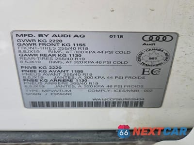 Zdjęcie 13 z 13 samochodu: 2018 AUDI Q3 PREMIUM PLUS VIN:WA1JCCFS6JR025434 - miniatura