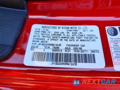 Zdjęcie 13 z 13 samochodu: 2025 NISSAN Z SPORT VIN:JN1BZ4AHXSM412435 - miniatura