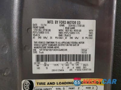 Zdjęcie 12 z 12 samochodu: 2014 FORD F150 SUPERCREW VIN:1FTFW1EF3EKG28335 - miniatura