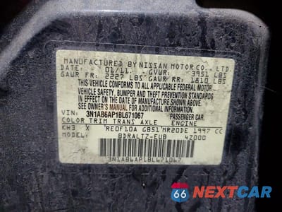 Zdjęcie 12 z 12 samochodu: 2011 NISSAN SENTRA 2.0 VIN:3N1AB6AP1BL671067 - miniatura