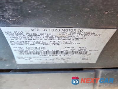 Zdjęcie 12 z 12 samochodu: 2015 FORD TAURUS SEL VIN:1FAHP2E80FG137583 - miniatura