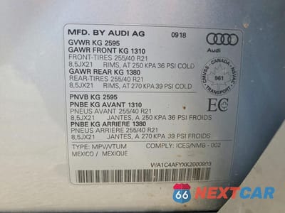 Zdjęcie 13 z 14 samochodu: 2019 AUDI SQ5 PRESTIGE VIN:WA1C4AFYXK2000903 - miniatura