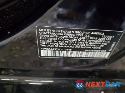 Zdjęcie 12 z 12 samochodu: 2022 VOLKSWAGEN PASSAT SE VIN:1VWSA7A37NC010146 - miniatura