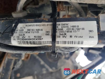 Zdjęcie 12 z 12 samochodu: 2019 FORD E450 DELIVERY TRUCK VIN:1FC3E4K66KDC43587 - miniatura