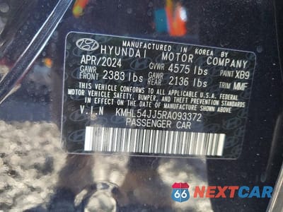 Zdjęcie 12 z 12 samochodu: 2024 HYUNDAI SONATA HYBRID LIMITED VIN:KMHL54JJ5RA093372 - miniatura