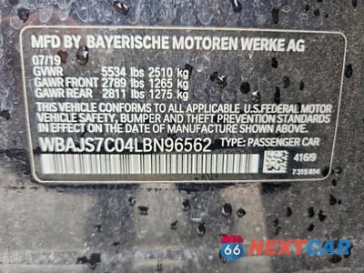 Zdjęcie 12 z 12 samochodu: 2020 BMW M550XI VIN:WBAJS7C04LBN96562 - miniatura