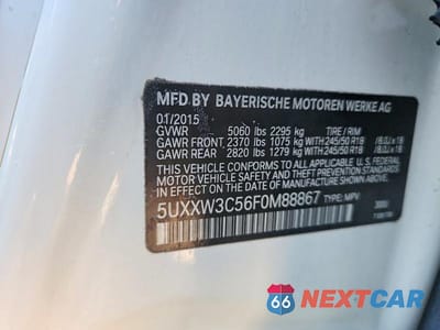 Zdjęcie 12 z 12 samochodu: 2015 BMW X4 XDRIVE28I VIN:5UXXW3C56F0M88867 - miniatura
