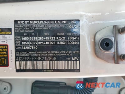 Zdjęcie 13 z 14 samochodu: 2024 MERCEDES-BENZ GLS 580 4MATIC VIN:4JGFF8FE7RB217858 - miniatura