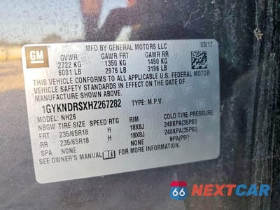 Zdjęcie 13 z 13 samochodu: 2017 CADILLAC XT5 LUXURY VIN:1GYKNDRSXHZ267282 - miniatura