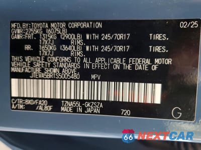 Zdjęcie 14 z 14 samochodu: 2025 TOYOTA 4RUNNER SR5 VIN:JTEVA5BR1S5005480 - miniatura