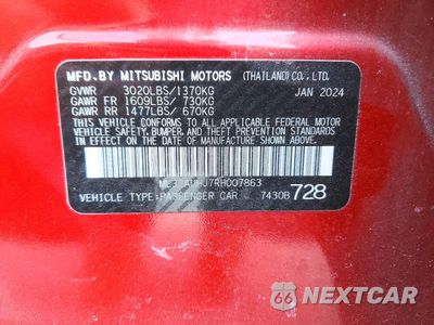 Zdjęcie 12 z 12 samochodu: 2024 MITSUBISHI MIRAGE ES VIN:ML32AUHJ7RH007863 - miniatura