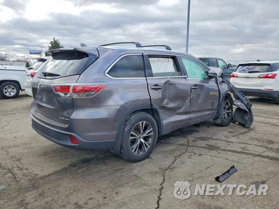 Trzecie zdjęcie samochodu z tyłu: 2016 TOYOTA HIGHLANDER XLE VIN:5TDJKRFH6GS291434 - miniatura