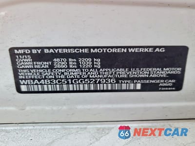Zdjęcie 12 z 12 samochodu: 2016 BMW 435 XI GRAN COUPE VIN:WBA4B3C51GG527936 - miniatura