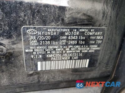 Zdjęcie 12 z 12 samochodu: 2020 HYUNDAI IONIQ LIMITED VIN:KMHC85LJ8LU073116 - miniatura