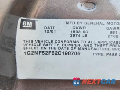 Zdjęcie 14 z 14 samochodu: 2002 PONTIAC GRAND AM SE1 VIN:1G2NF52F62C198706 - miniatura