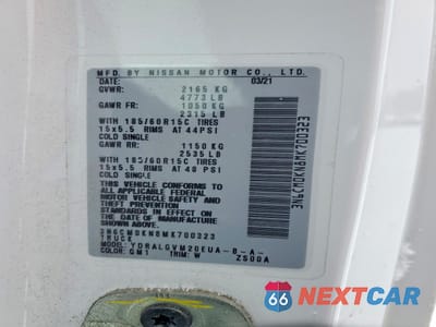 Zdjęcie 13 z 14 samochodu: 2021 NISSAN NV200 UTILITY / SERVICE VAN VIN:3N6CM0KN8MK700323 - miniatura