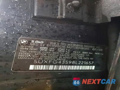 Zdjęcie 13 z 13 samochodu: 2008 BMW X6 XDRIVE35I VIN:5UXFG43598L221657 - miniatura