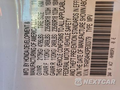 Zdjęcie 14 z 14 samochodu: 2023 HONDA CR-V EX VIN:7FARS4H43PE003779 - miniatura