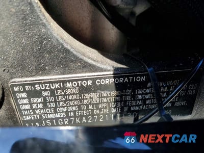 Zdjęcie 9 z 9 samochodu: 2007 SUZUKI GSX-R750 VIN:JS1GR7KA272111130 - miniatura