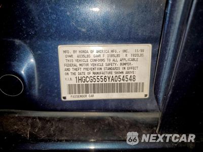 Zdjęcie 12 z 12 samochodu: 2000 HONDA ACCORD EX VIN:1HGCG5556YA054548 - miniatura