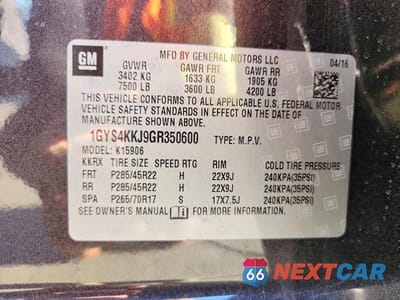 Zdjęcie 13 z 13 samochodu: 2016 CADILLAC ESCALADE ESV PLATINUM VIN:1GYS4KKJ9GR350600 - miniatura