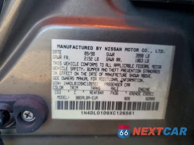 Zdjęcie 12 z 12 samochodu: 1999 NISSAN ALTIMA XE VIN:1N4DL01D9XC126561 - miniatura