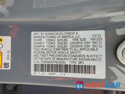 Zdjęcie 14 z 14 samochodu: 2023 HONDA CR-V SPORT VIN:7FARS6H57PE028253 - miniatura