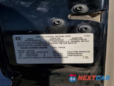 Zdjęcie 12 z 14 samochodu: 1999 CHEVROLET SILVERADO K1500 VIN:1GCEK19T8XE135548 - miniatura