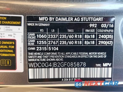 Zdjęcie 13 z 13 samochodu: 2016 MERCEDES-BENZ GLC 300 VIN:WDC0G4JB2GF085878 - miniatura