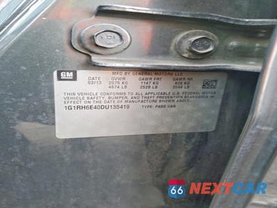 Zdjęcie 12 z 12 samochodu: 2013 CHEVROLET VOLT VIN:1G1RH6E40DU135419 - miniatura