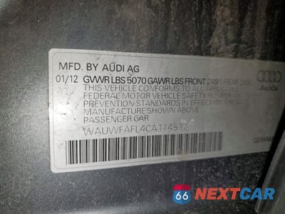 Zdjęcie 13 z 13 samochodu: 2012 AUDI A4 PREMIUM PLUS VIN:WAUWFAFL4CA114532 - miniatura