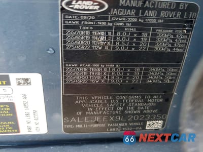 Zdjęcie 13 z 14 samochodu: 2020 LAND ROVER DEFENDER 110 S VIN:SALEJEEX9L2023350 - miniatura