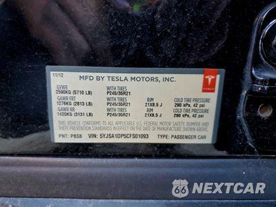 Zdjęcie 13 z 14 samochodu: 2012 TESLA MODEL S VIN:5YJSA1DP5CFS01093 - miniatura
