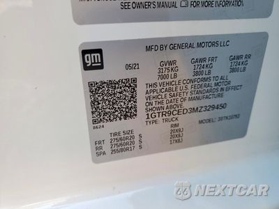 Zdjęcie 12 z 13 samochodu: 2021 GMC SIERRA K1500 ELEVATION VIN:1GTR9CED3MZ329450 - miniatura
