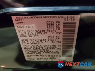 Zdjęcie 13 z 14 samochodu: 2016 INFINITI QX60 VIN:5N1AL0MM7GC508379 - miniatura