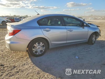 Trzecie zdjęcie samochodu z tyłu: 2012 HONDA CIVIC HYBRID VIN:JHMFB4F21CS010404 - miniatura