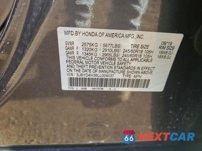 Zdjęcie 13 z 13 samochodu: 2020 ACURA MDX VIN:5J8YD4H36LL004037 - miniatura