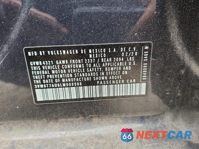 Zdjęcie 12 z 13 samochodu: 2020 VOLKSWAGEN GTI S VIN:3VW6T7AU6LM009988 - miniatura