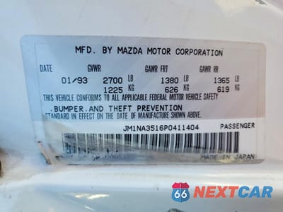 Zdjęcie 12 z 12 samochodu: 1993 MAZDA MX-5 MIATA VIN:JM1NA3516P0411404 - miniatura