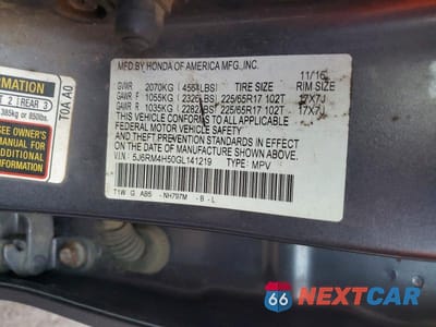 Zdjęcie 13 z 13 samochodu: 2016 HONDA CR-V EX VIN:5J6RM4H50GL141219 - miniatura