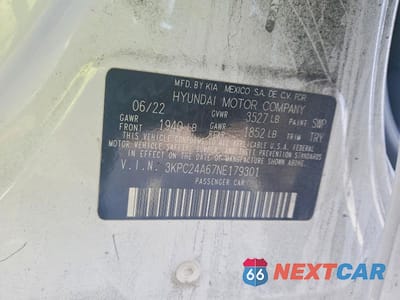 Zdjęcie 13 z 13 samochodu: 2022 HYUNDAI ACCENT SE VIN:3KPC24A67NE179301 - miniatura