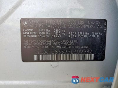 Zdjęcie 12 z 12 samochodu: 2009 BMW X5 XDRIVE48I VIN:5UXFE83599L309932 - miniatura