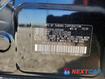 Zdjęcie 12 z 12 samochodu: 2020 SUBARU WRX PREMIUM VIN:JF1VA1C66L9829279 - miniatura