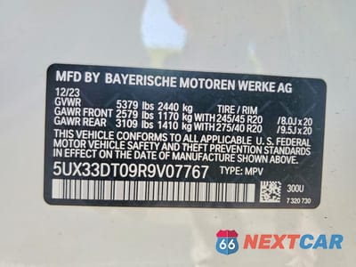 Zdjęcie 14 z 14 samochodu: 2024 BMW X4 XDRIVE30I VIN:5UX33DT09R9V07767 - miniatura