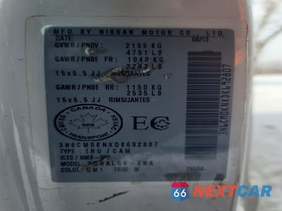 Zdjęcie 12 z 12 samochodu: 2013 NISSAN NV200 2.5S VIN:3N6CM0KNXDK692807 - miniatura